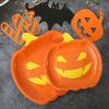 Yousheng 10Pcs Halloween Pumpkin Paper Plates Festive Tableware Halloween Thanksgiving Oil Resistant Dinner Plates for Harvest Parties