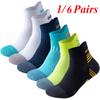 1/6 Pairs Running Sock Men  Sports Fitness  Cushioned Short Tube Low Cut Boat Ankle Breathe Socks