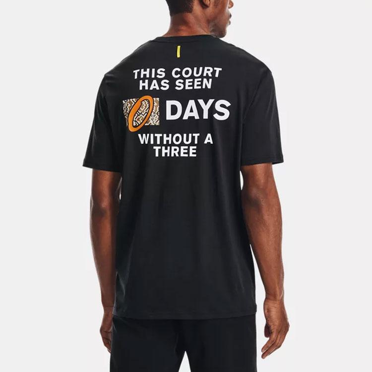 Under Armour Спортивная повседневная футболка с коротким рукавом Curry Series, мужские топы, черная 1364968-001