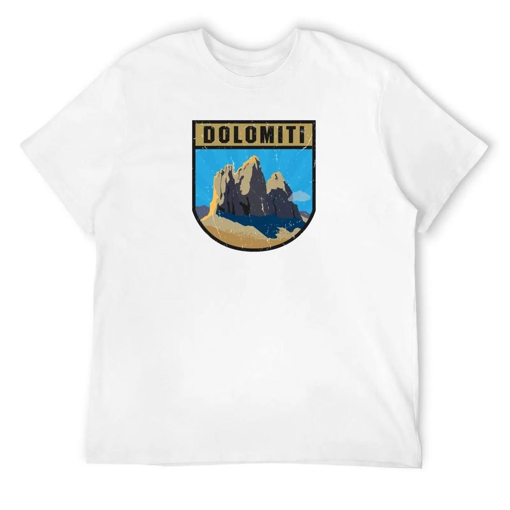 Доломитовые горы, футболки с Доломитовыми Альпами, футболки с графическим принтом, летняя одежда, одежда в стиле хиппи, синие архивные футболки для мужчин, упаковка