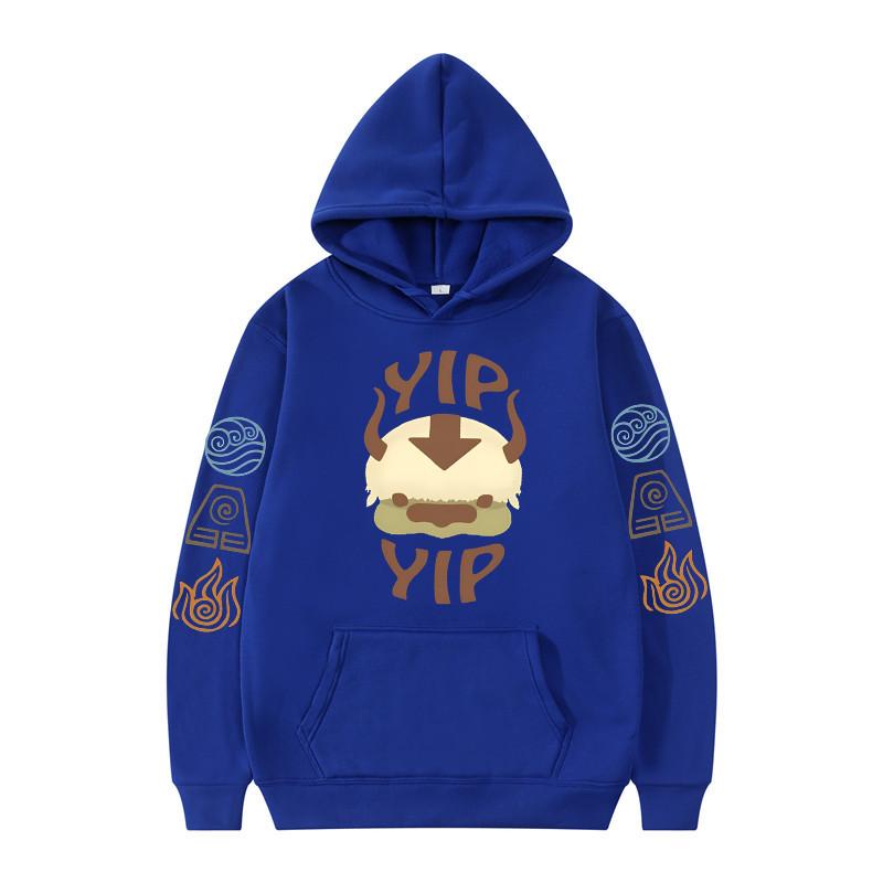 Толстовка с капюшоном «Аватар: Легенда об Аанге» для мужчин и женщин, пара Аппа Иип Буквы Печатный Матовый Аниме Спортивный Топ