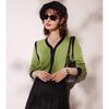 Women's V-Neck Color-Block Knit Cardigan