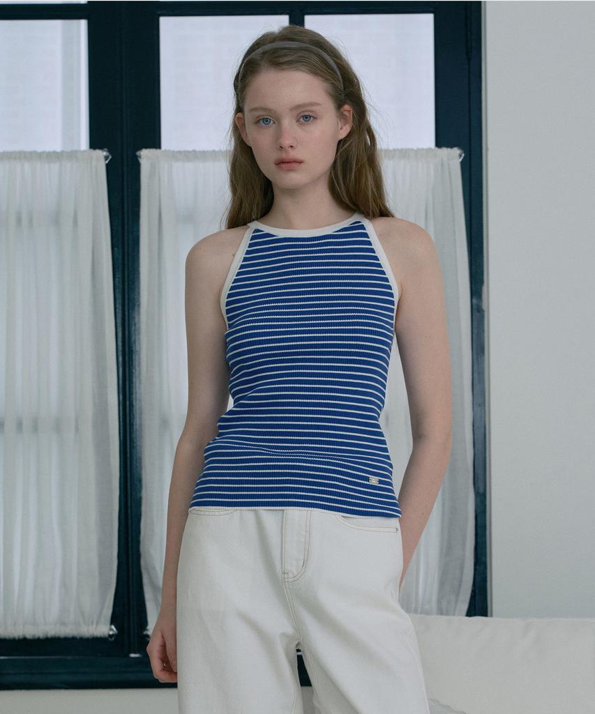 JUCYJUDY Striped Sleeveless Halter Knit J1Kt020A