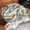 Spring New Fresh Flower Silk Crepe Satin Printed Silk Scarf Women's Fashion Versatile Mulberry Silk Small Square Scarf
