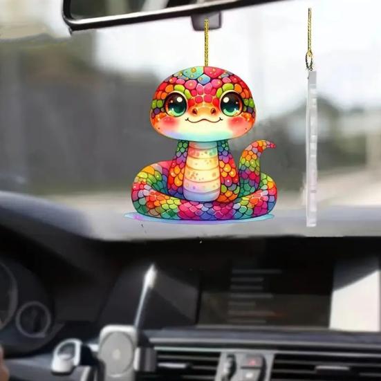 Christmas Car Pendant Cartoon Snake Shape Lightweight Hanging Accessory New Year Trees Doors Windows Decoration
