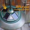 Solar Gooseneck Lights Outdoor Waterproof - Motion Sensor Vintage Porch Light with Clear Glass LED Bulbs & 4 Solar Panels (Bronz