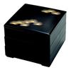 Wakaizumi Lacquerware, 3-Tiered Box, 7-inch Thousand-Lined, Black, Wakamatsu (Black Interior), H-159-3-A