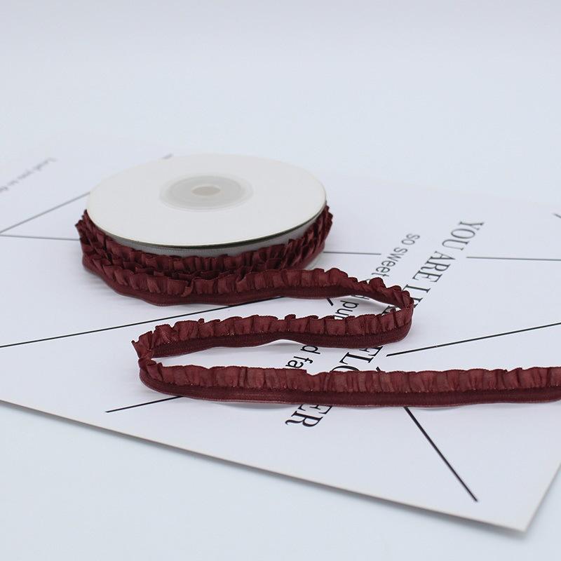 5yards Candy Color Pleated Elastic Ribbon DIY Bracelet Headdress Gift Box Bow Ruffled Woven