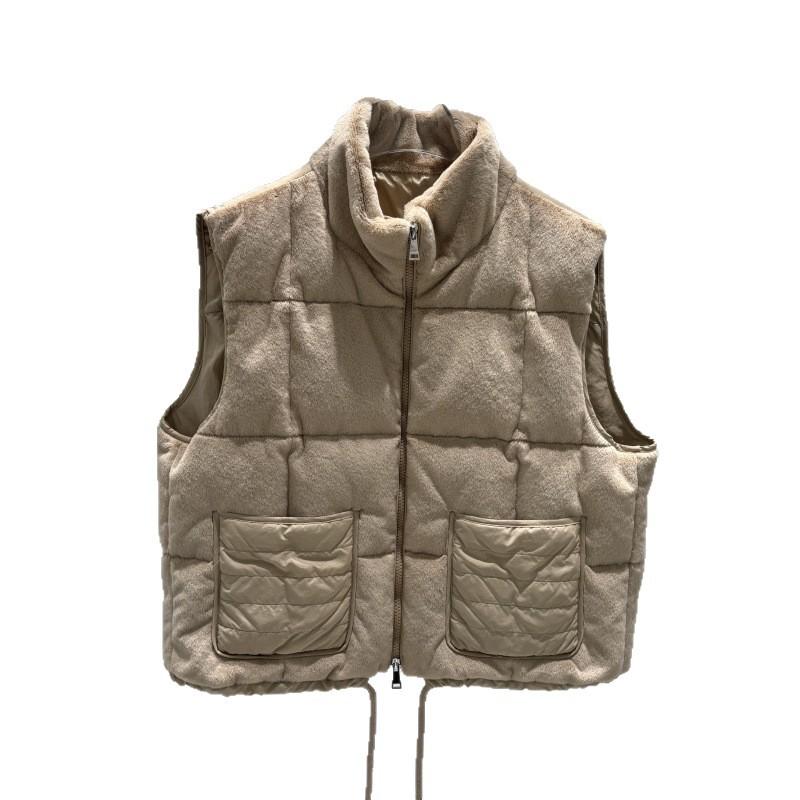 Autumn and winter new fashion casual small stand-up collar down vest short down jacket vest splicing vest jacket