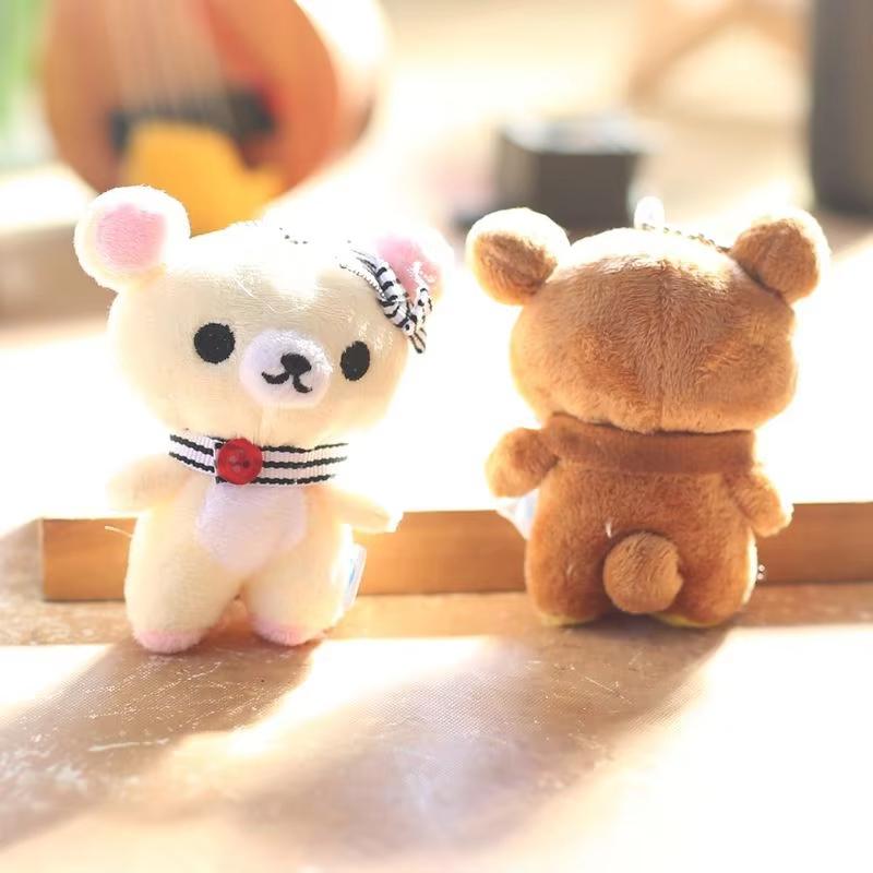 1/2 шт. Кавайные Плюшевые Игрушки Аниме Мультяшные Rilakkuma Брелок Аксессуары Мягкие Набитые Подвеска на Ключ для Рюкзака Подарки на День Рождения для Девочки Мальчика