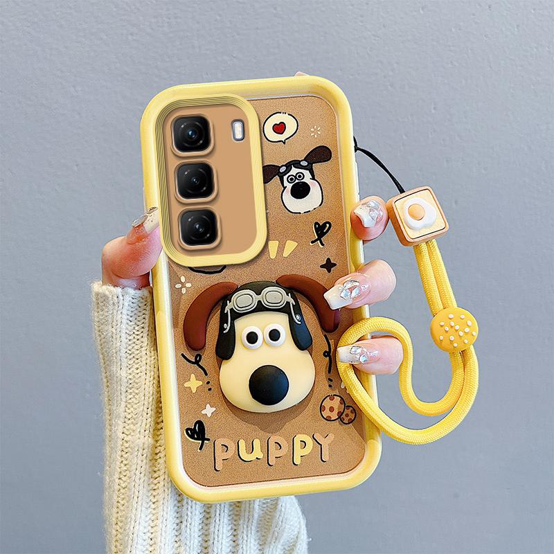 KEYSION Противоударный чехол для Infinix Hot 50 4G 5G со шнурком, силиконовый милый 3D чехол для телефона с мультяшной куклой для Infinix Hot 50 Pro 4G
