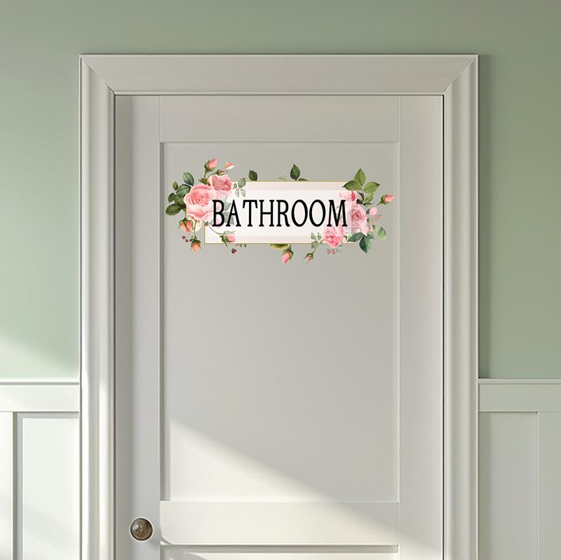 Creative Flower Rattan Bathroom Wall Sticker Bath Room Door Glass Decor Decals Home Decoration Self Adhesive Beautify Mural