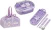 Skater Kuromi 25 Big Ribbon Antibacterial Dishwasher Safe Soft Lid Tight Lunch Oval 360ml Trio Set Lunch Drawstring My Melody Kuromi Kids Set Box,
