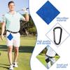 Square Microfiber Golf Ball Cleaning Towel Featuring Carabiner Hook for Water Absorption Club Head Wipe Cloth