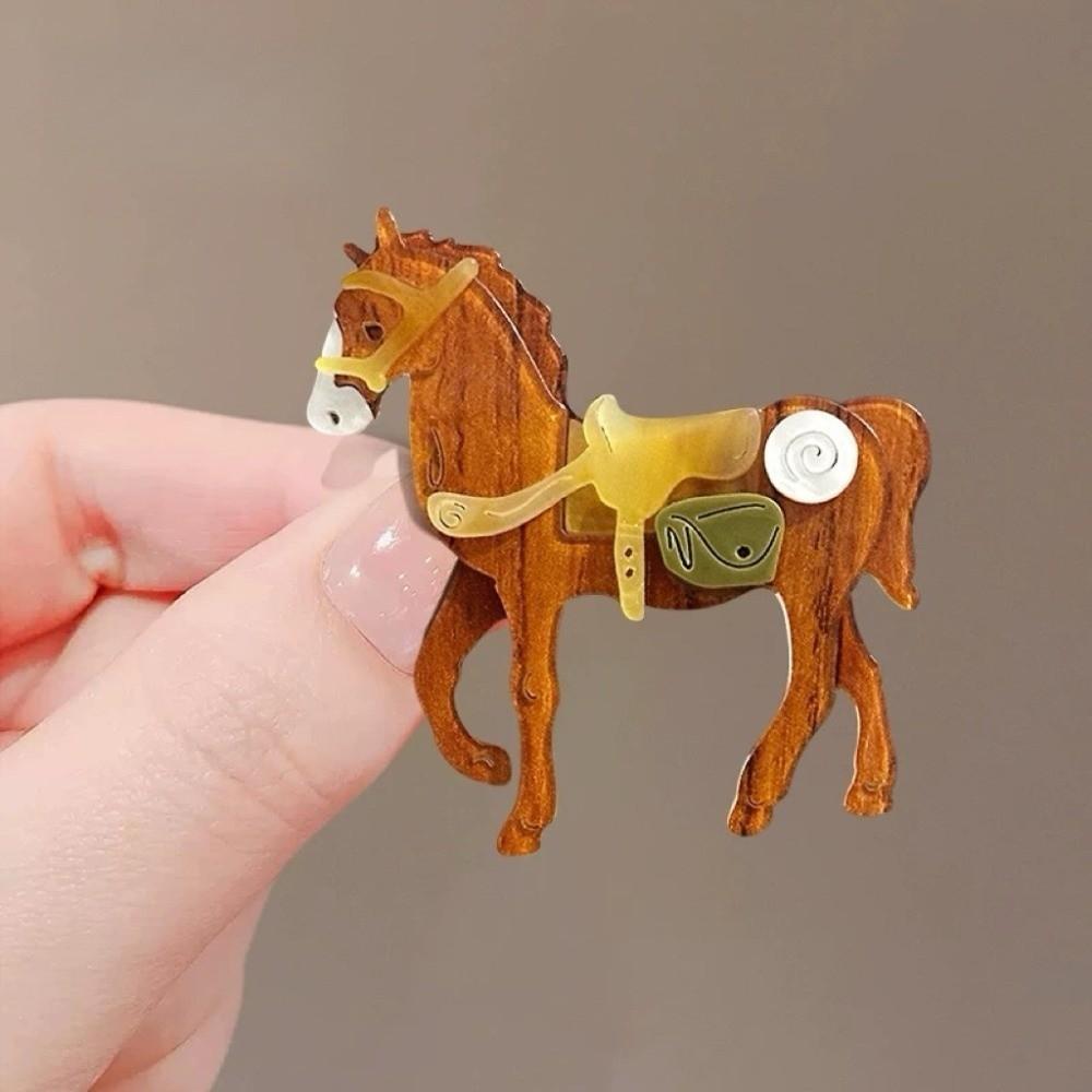 Creative Zodiac Horse Pins Personality Pony Badge Pin Animal Horse Brooches  Men Suit Accessories