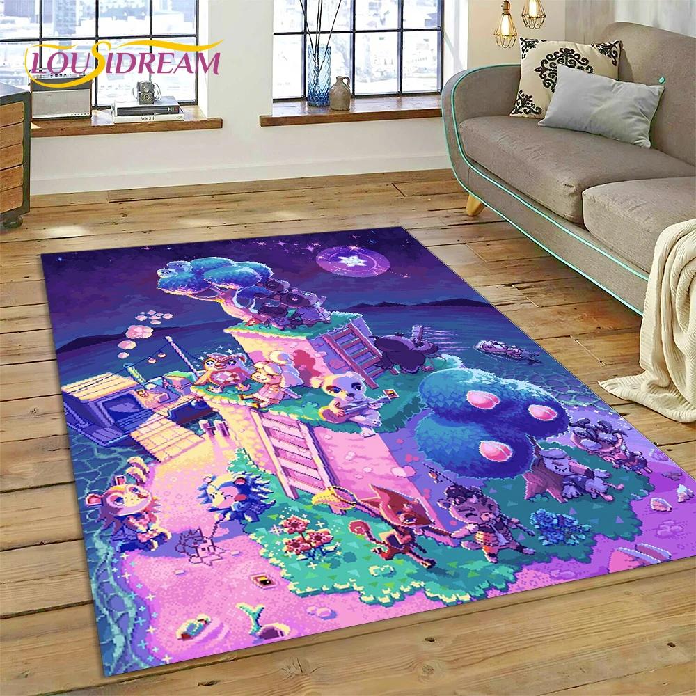 Cute Animal Crossing New Horizons Cartoon Carpet Rug for Bedroom Living Room Home Sofa Decoration,Kid Game Large Decor Floor Mat