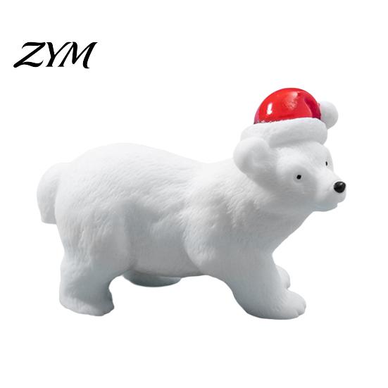 Indoor Outdoor Animal Statues Miniature Polar Bear Figurines, Durable Synthetic Resin Ornaments Ornaments, Decorative Accents for Fairy Garden