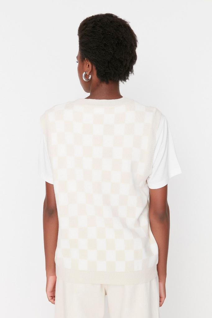 Women's Fashion Stylish Sweater Black V-Neck Knitwear Sweater