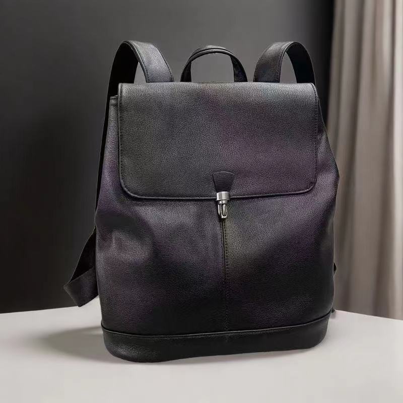 Кожаный рюкзак, женский модный рюкзак с замком против кражи, школьная сумка, черный мягкий рюкзак из воловьей кожи для путешествий