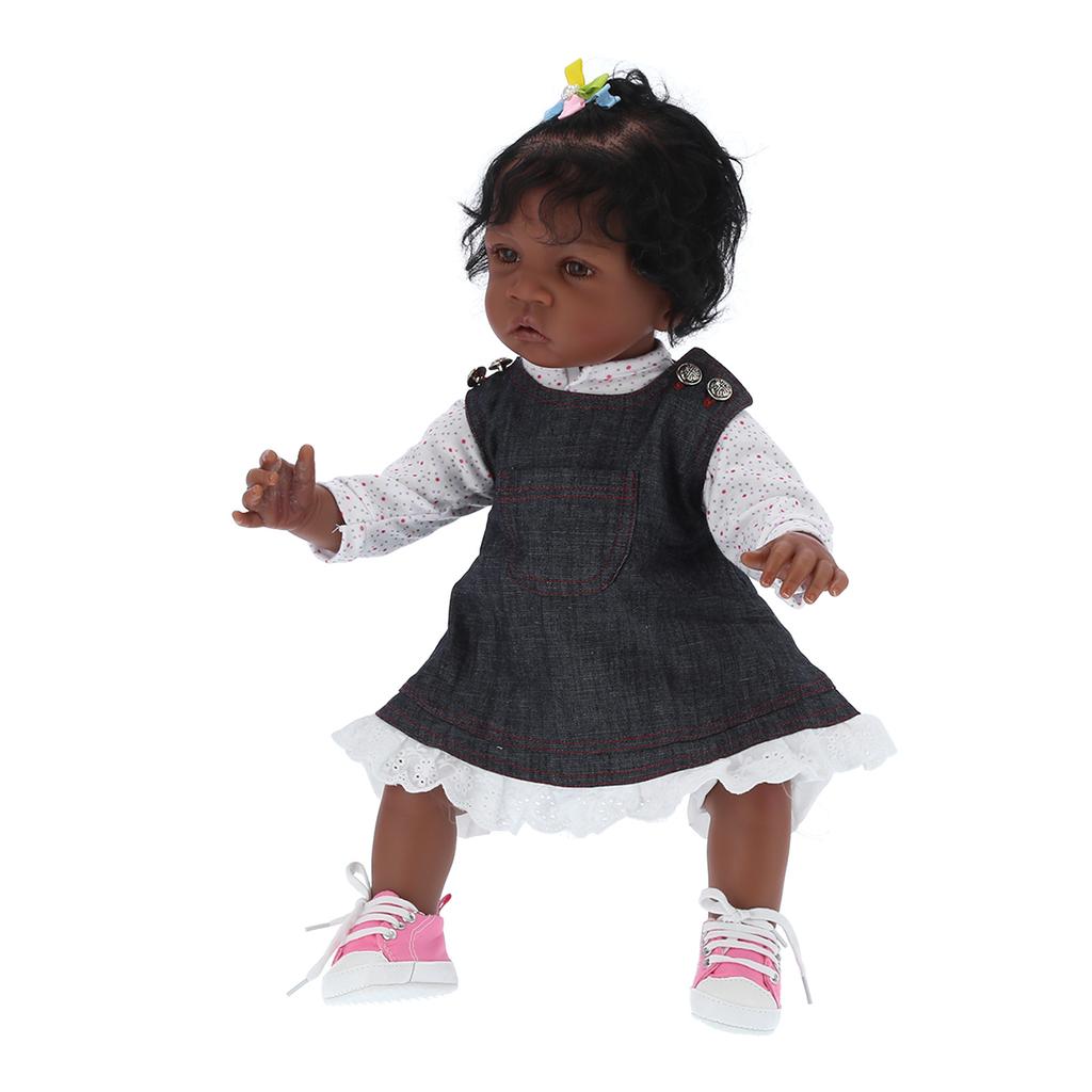 55 см кукла для малышей и девочек, милая реалистичная черная кожа, кукла-реборн, детская игрушка в подарок