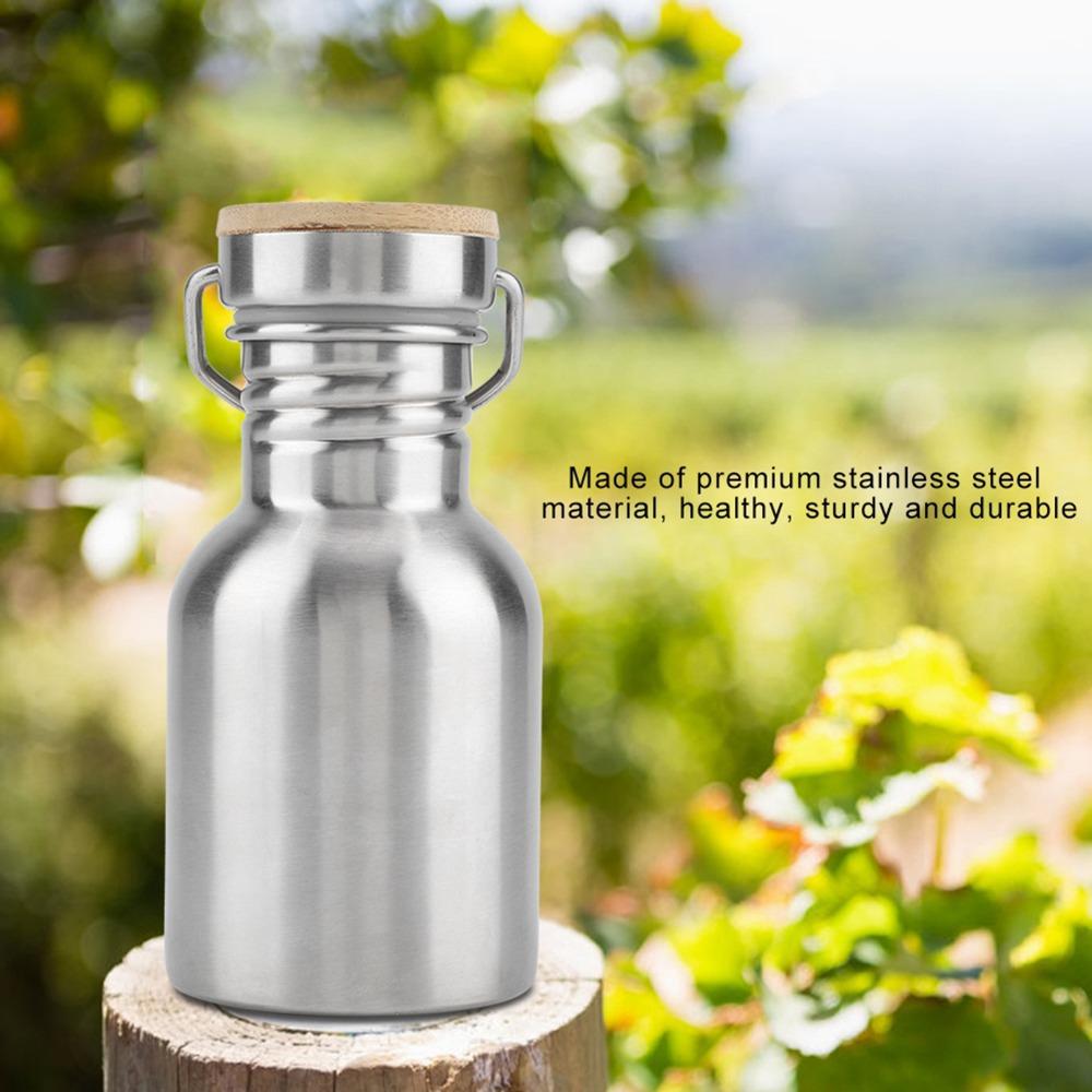 Rustless Steel Water Bottle Wide Mouth Design Water Jug Travel Water Container Outdoor Enthusiasts