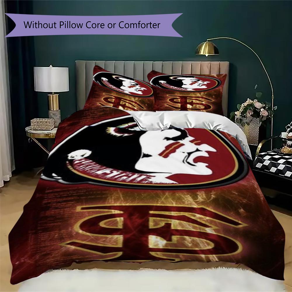 Florida Seminoles Pattern Bedding,Quilt Set Quilt Cover Pillowcase Home Birthday Gift (1*duvet cover+2*pillowcase,without core)ZSJT0917181
