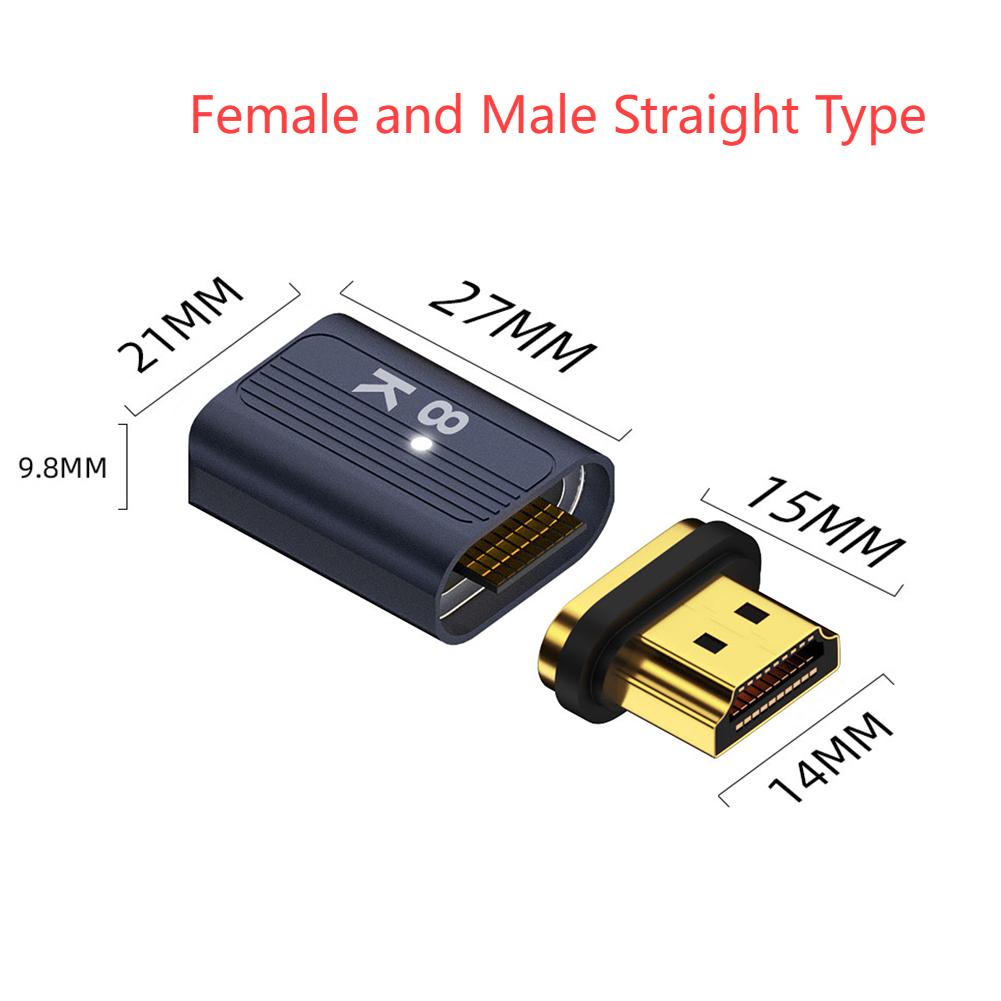 Совместимый с HDMI 2.1 магнитный адаптер «папа-мама» 19-контактный для ТВ-приставки PS5 USB-концентратор высокоскоростной 8K/60 Гц 4K/120 Гц 48 Гбит/с eARC кабель