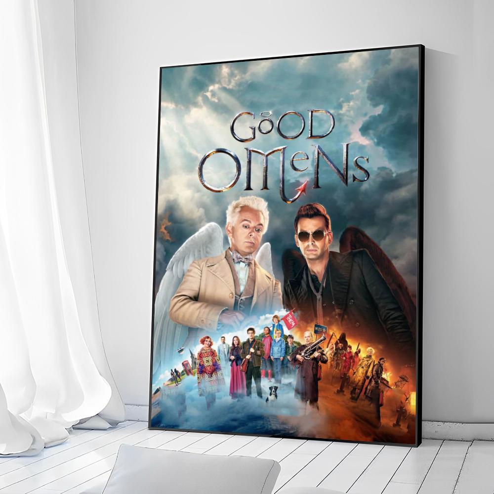 Телевизионные постеры-наклейки для сериала «Добрые предзнаменования» для показа фильмов, необычная настенная наклейка для украшения бара в гостиной, винтажная декоративная живопись