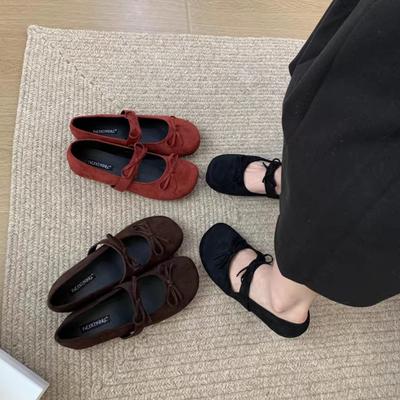 Французский вечерний ветер балетки Мэри Джейн женские весна и осень 2025 новые на плоской подошве с мягкой подошвой с юбками туфли Дуду одинарные туфли