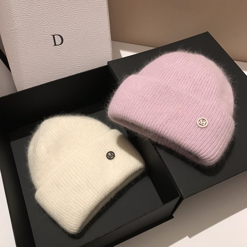 Japan's high-end new rabbit fur white wool hat women's tide autumn and winter cold hat thermal cover knitted hat
