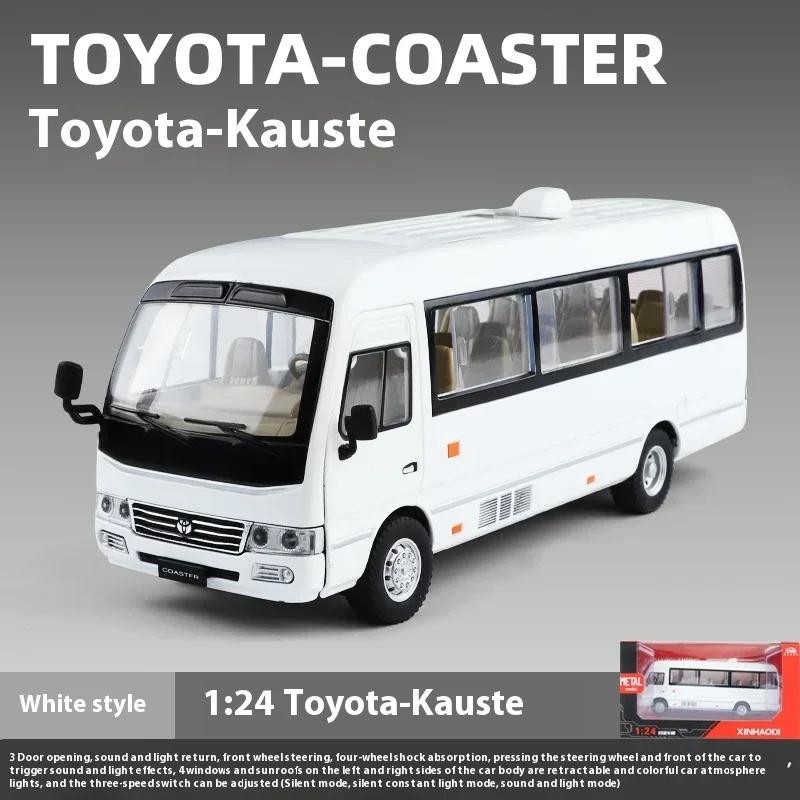 1/24 Toyota Coaster Средний Бизнес Автобус Литой Сплав Модель Машины Моделирование Бутик Книжный Шкаф Украшения Модный Орнамент Подарок Мальчик