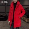 Large Size Cotton Coat Men 'S Thickened Cotton Jacket Mid -Length Cotton Coat Winter Thick Cotton Coat 