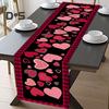 Party Table Runner Heart Print Thickened Heat-Resistant 2 Sizes Easy Care Non-Slip Valentines Day Hotel Restaurant Weddings Banquets Table Decoration
