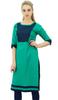 Women's Designer Straight Green Solid Kurti Kurta Summer Cotton