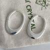 Hollow Minimalist Earrings Stylish Sterling Silver Earrings Oval Hoop Earrings for Women
