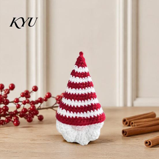 Faceless Gnome Decorations Hand Crochet Christmas Ornaments, Knitted Hanging Decorations, Small Tree Charms Yarn Elf Pendants for Home Door Car Decor