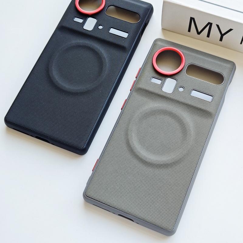 Для ZTE Nubia Z80 Z70 Z70S Ultra Кожаный чехол с ромбовидным узором Магнитное крепление Контрастные кнопки Рамка для камеры Защита от отпечатков пальцев