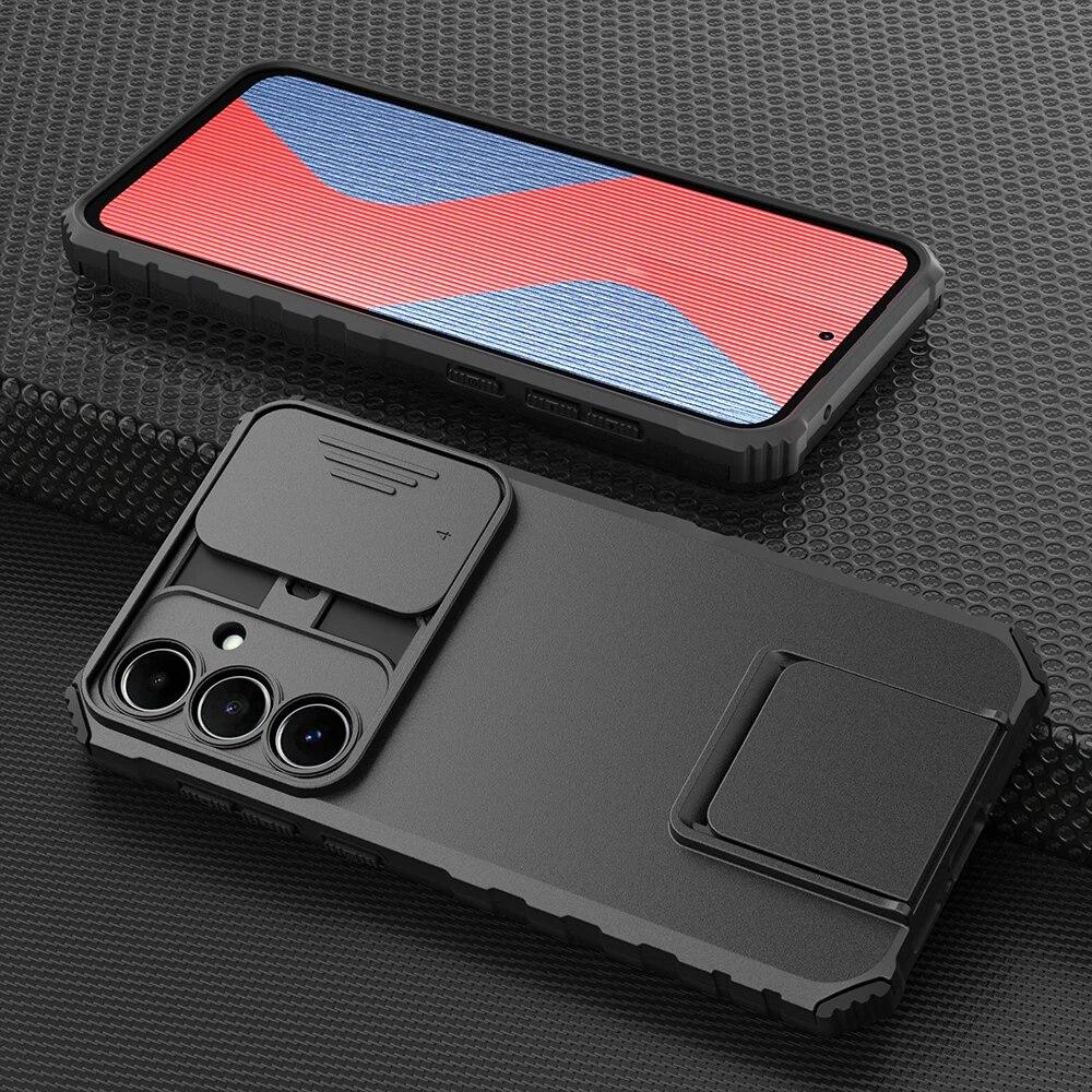 Противоударный бронированный жесткий чехол для Samsung A55 5G A35 A25 161 A15 A05, защита объектива слайд-камеры, чехол для телефона с подставкой для Galaxy A05S A 55 35