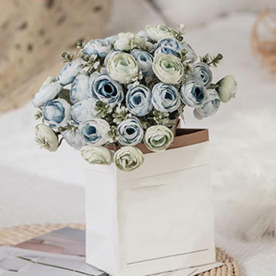 1 Bouquet Artificial Tea Bud Flower 18 Heads Non-withering Realistic No Watering