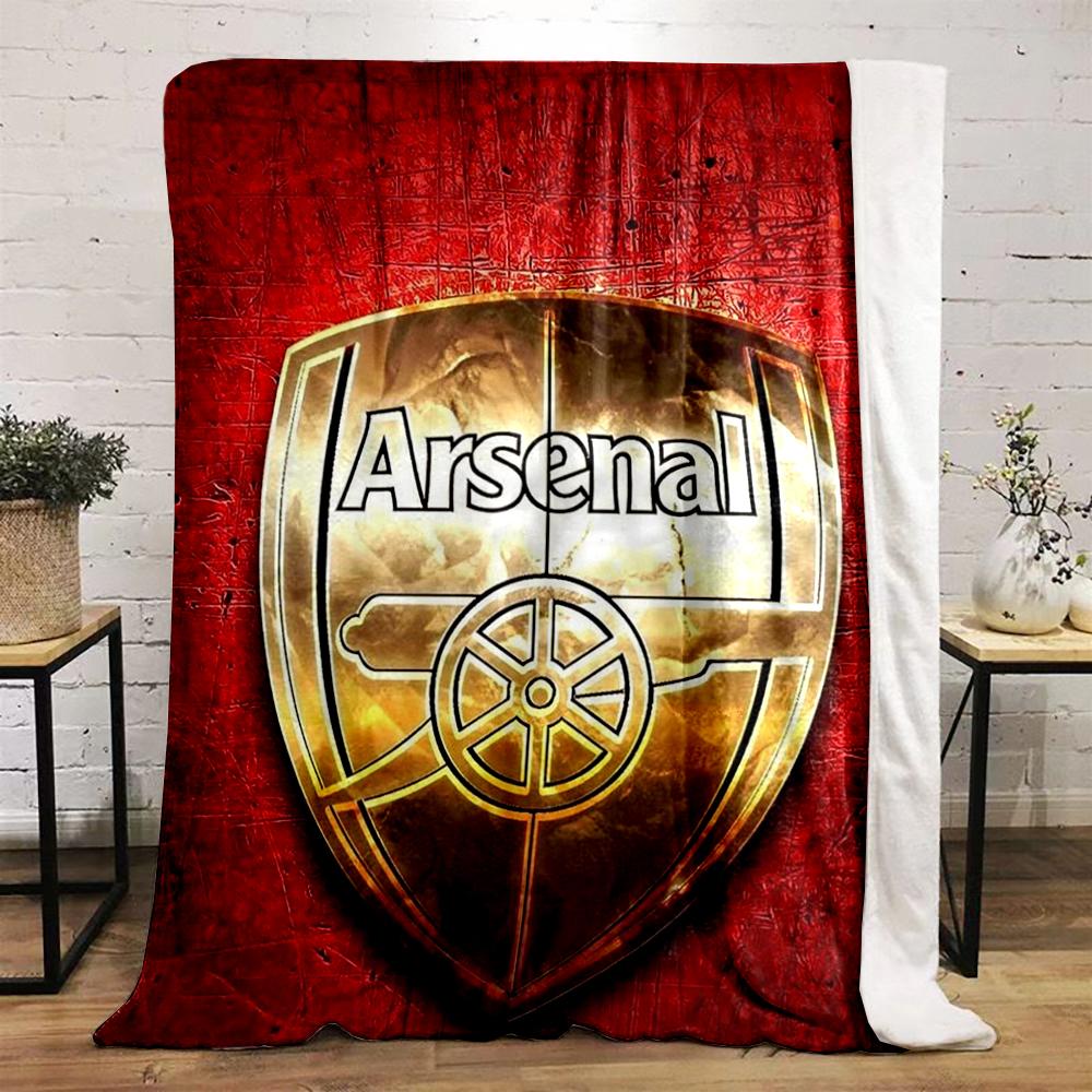 Arsenal Logo Red Designed Flannel blanket for bedroom, living room, sofa, and nap