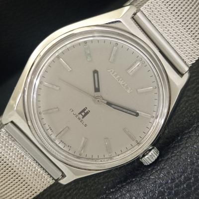 ВИНТАЖНЫЕ ЧАСЫ ALLWYN С РУЧНЫМ ЗАВОДОМ 6300A ИНДИЯ МУЖСКИЕ ОРИГИНАЛЬНЫЙ ЦИФЕРБЛАТ a704021-1