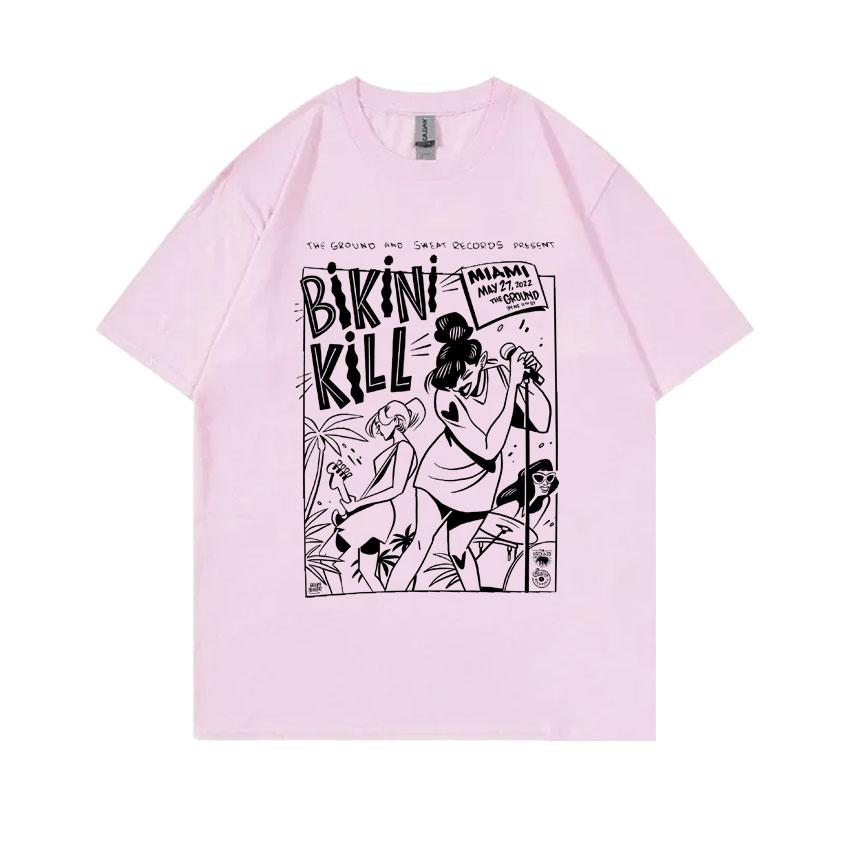 Riot Grrrl Kathleen Hanna T Shirt Punk Rock Band Bikini Kill Miami The Ground Print T-shirts Men Women Casual Oversized Tshirt