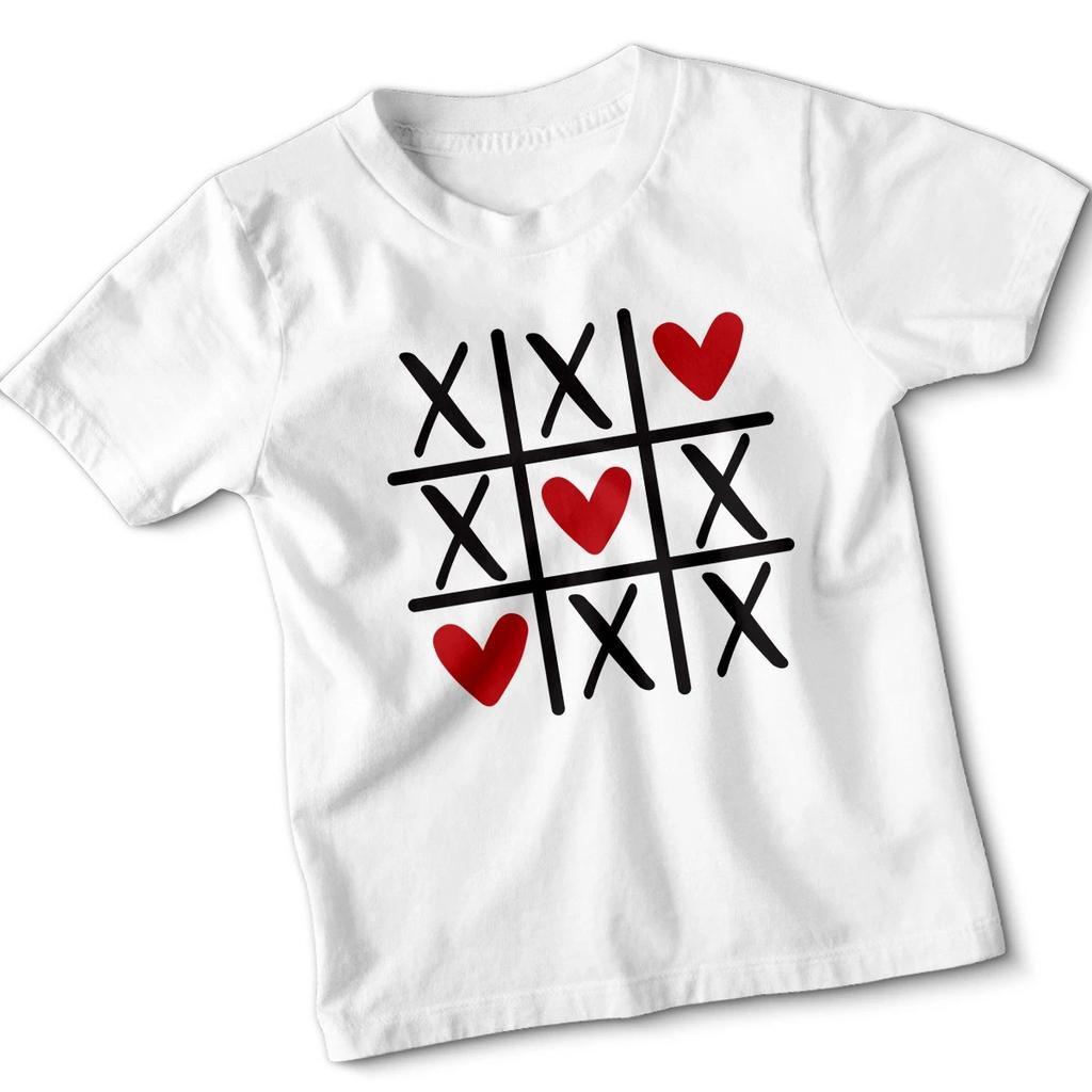 Tic Tac Toe Hearts Game Love Kids T-Shirt Cute Valentines Day Gift