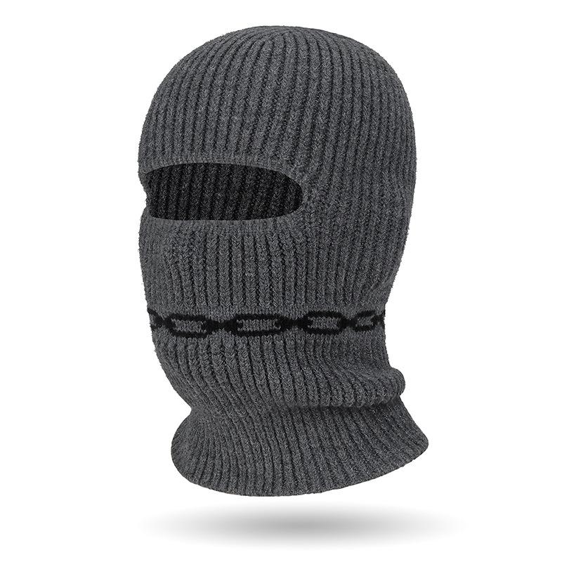 Winter Knitted Coldproof Warm Cap Women Men Masked Riding Cap