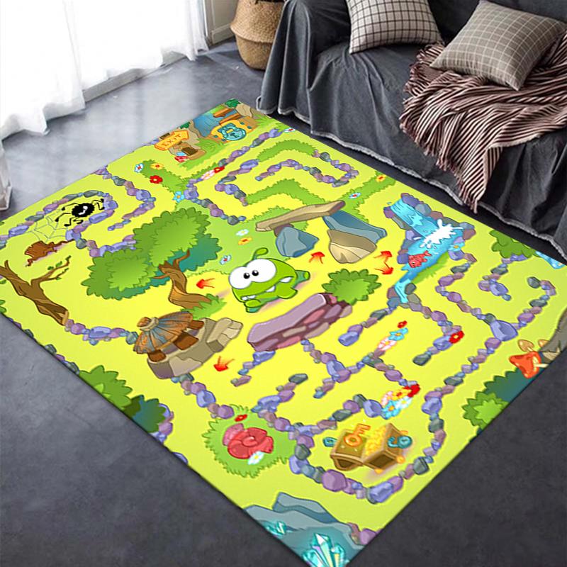 2025 Новый ковер Om Nom Stories для гостиной, спальни, дома, дивана, детская игровая, нескользящий напольный коврик100