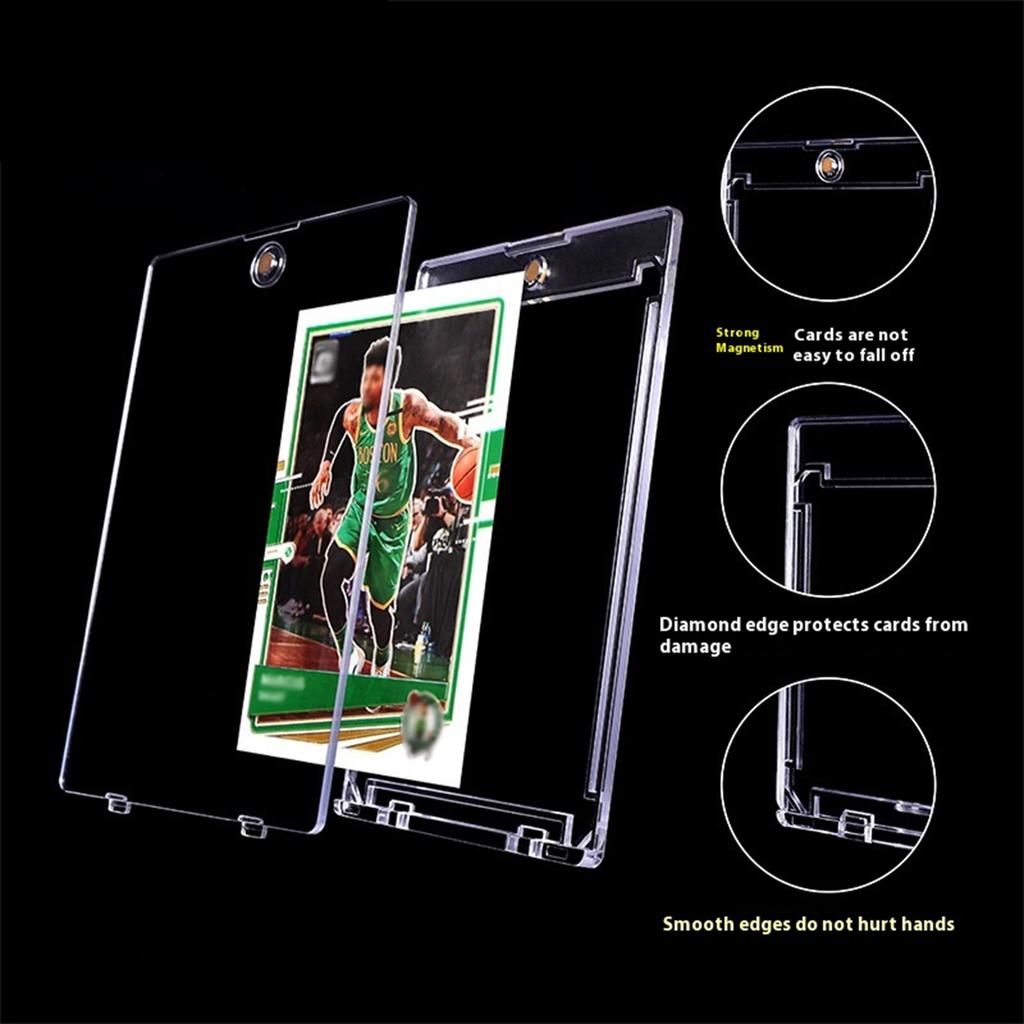 Магнитный кейс для хранения торговых карт Прозрачный держатель для демонстрации Пыленепроницаемый Влагостойкий Для коллекционера игровых карт