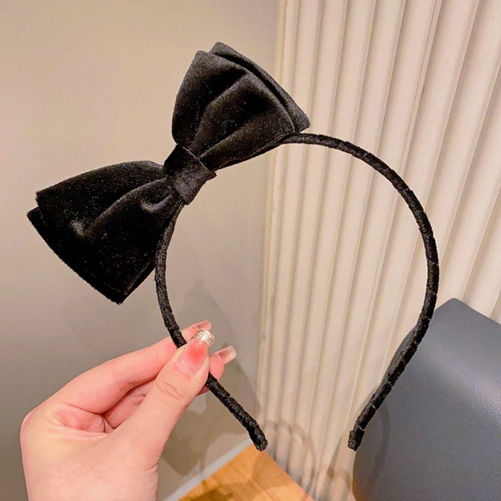 Для девочек Нескользящая Милое украшение Детская повязка для волос Бархатный бант Повязка для волос Принцесса Ободок для волос