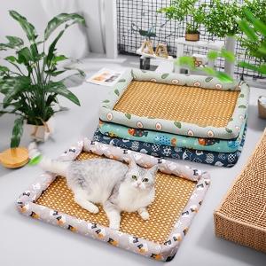 Pet Cooling Mat Summer Cat Dog Bed Pad Breathable Ice Silk Sleeping Cushion For Pomeranian Small Pets Hot Selling Chill Pad