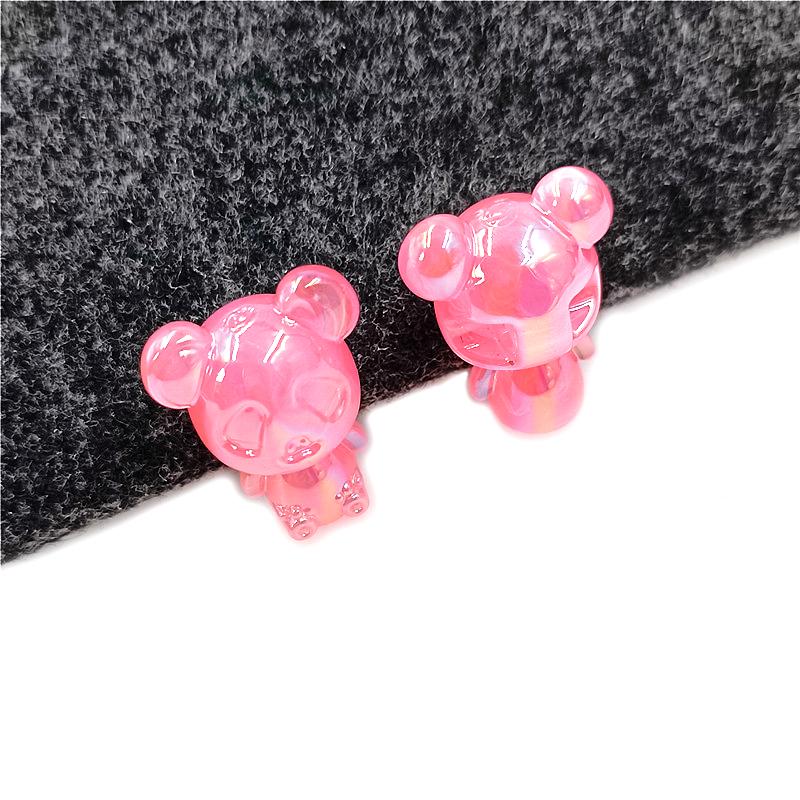 5 шт., УФ-фантомный цвет, стерео бусины в виде панды с задним отверстием, модные ювелирные изделия, серьги «сделай сам», ожерелье, аксессуары ручной работы