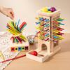 1 Набор Деревянная Башня из Палочек Игра в Кости с Аксессуарами Мелкая Моторика Красочные Палочки Счет Математика Обучающая Настольная Игра Малыши Мальчики Девочки Подарок